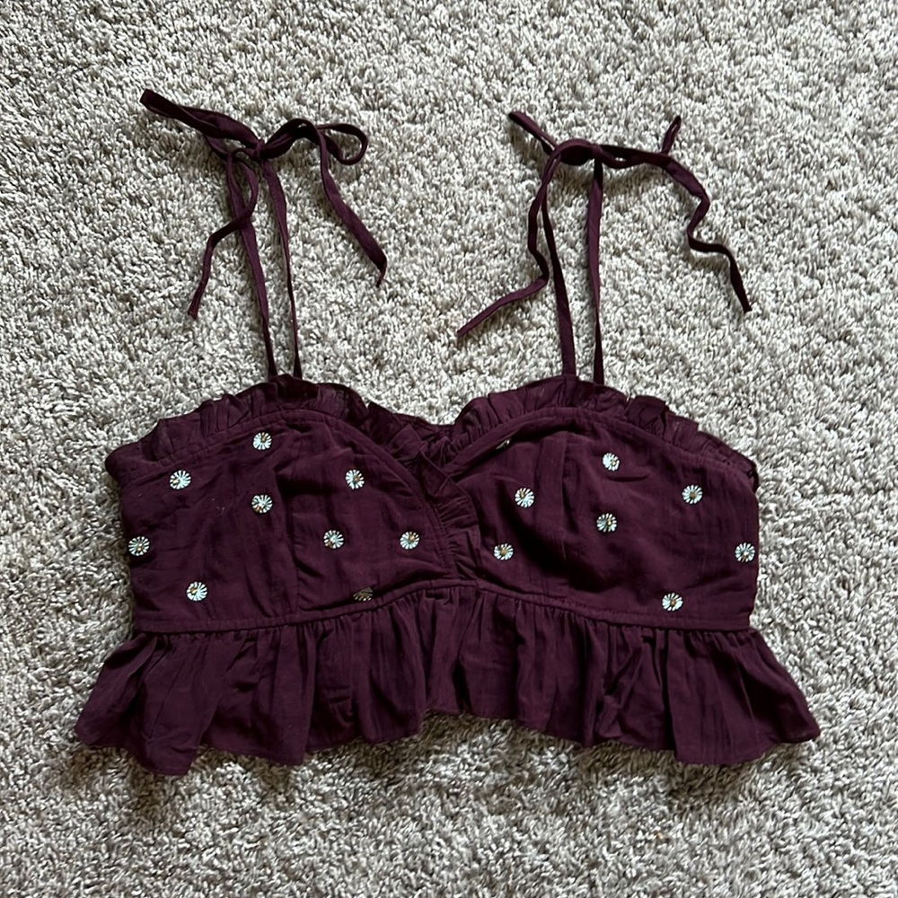 Intimately Free People Embroidered Crop Top